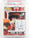 Scottie Pippen Signed Bulls #03 Benny the Bull POP PSA