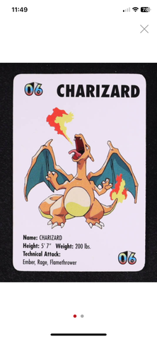 Rare KFC 1998 Promo CHARIZARD #6 Vintage Pokémon Card Game