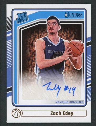 2024-25 ZACH EDEY AUTO PANINI DONRUSS RATED ROOKIE RC AUTO