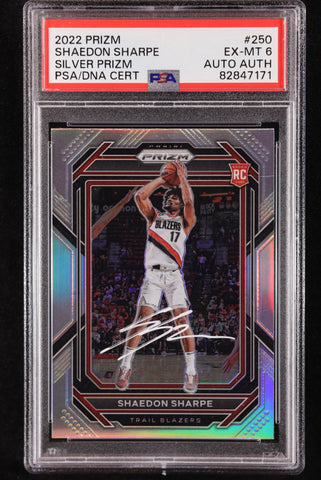 Shaedon Sharpe Signed RC Prizm Auto Rookie PSA