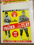 Cassius Clay AKA Muhammad Ali vs. Joe Frazier Original Fight Poster