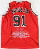 Dennis Rodman Signed Custom career stat Jersey