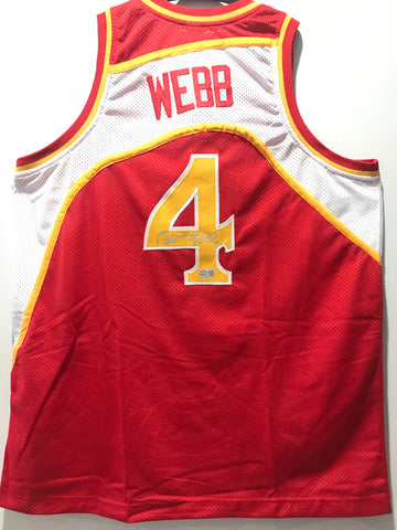 Spud Webb signed Hawks Jersey