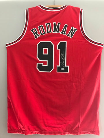 Dennis Rodman Signed Los Angeles Lakers Jersey (Beckett COA) NBA Rebounding  Ldr.