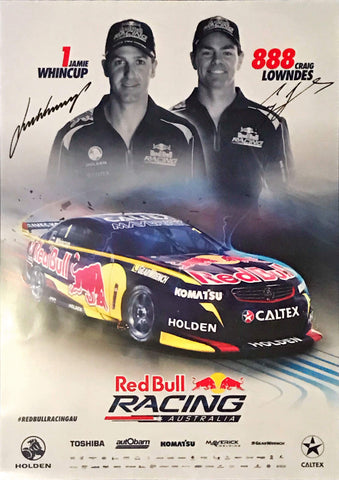 Craig Lowndes and Jamie Whincup signed Red Bull Supercars Memorabilia