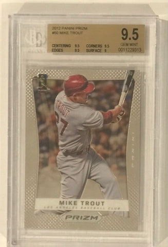 Mike Trout Panini Prizm Rookie Card RC Beckett 9.5 Mint  #50