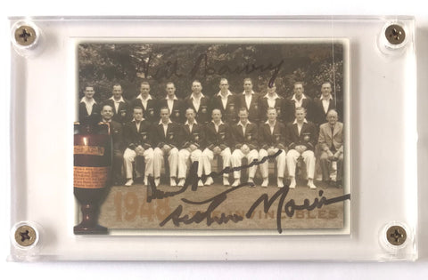 Rare Select Invincables Signed Card Signed By Bradman , Morris and Harvey