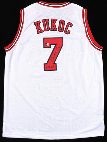 Toni Kukoc signed and inscribed Jersey