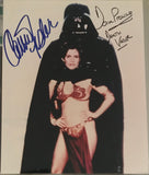 Signed photograph by Carrie Fisher (Princess Leia) and David Prowse (Darth Vader)