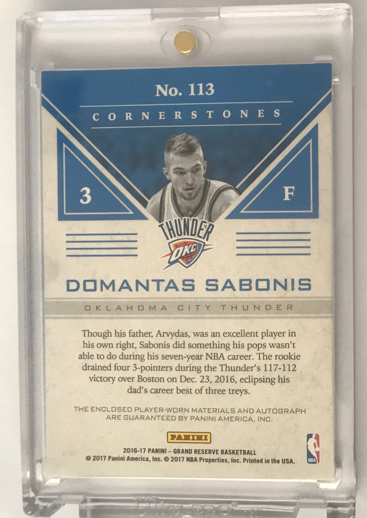 Domantas Sabonis Cornerstones Rookie Auto Patch – Collector Kingdom
