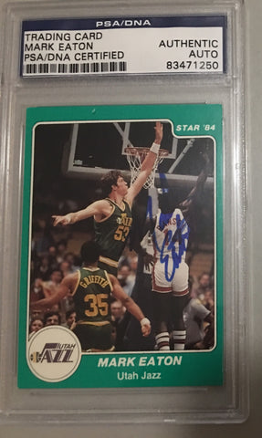 Mark Eaton signed rookie card star 1984