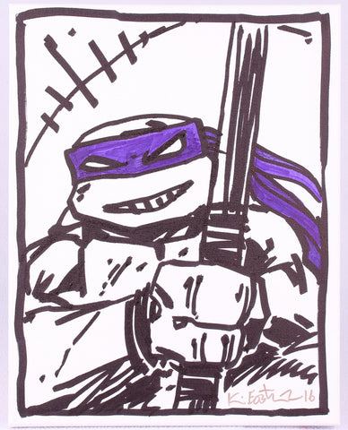 Kevin Eastman Teenage Mutant Ninja Turtles "Donatello" Signed Original Hand-Drawn Sketch on Canvas